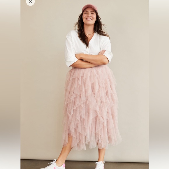 Anthropologie Pink Tulle ballerina skirt tiers NWT S 8-10 - Picture 7 of 12